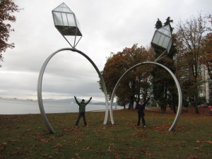 Engagement Ring Art Sculpture on the seawall