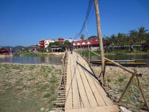 Vang Vieng bridge, that cost money to cross on our motorbikes