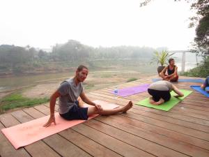 Morning yoga in Luang Prabang