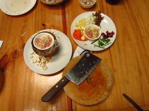 Before cooking ingredients