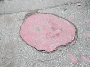 Sarajevo Rose - memorials all over town where someone was shelled and killed on the street